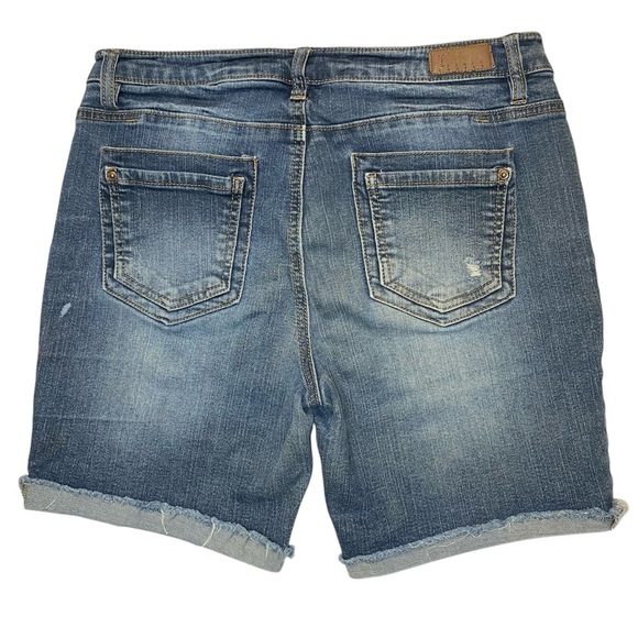 Tinseltown Distressed High Waist Cuffed Denim Shorts Sz‎ 9 - Picture 6 of 6